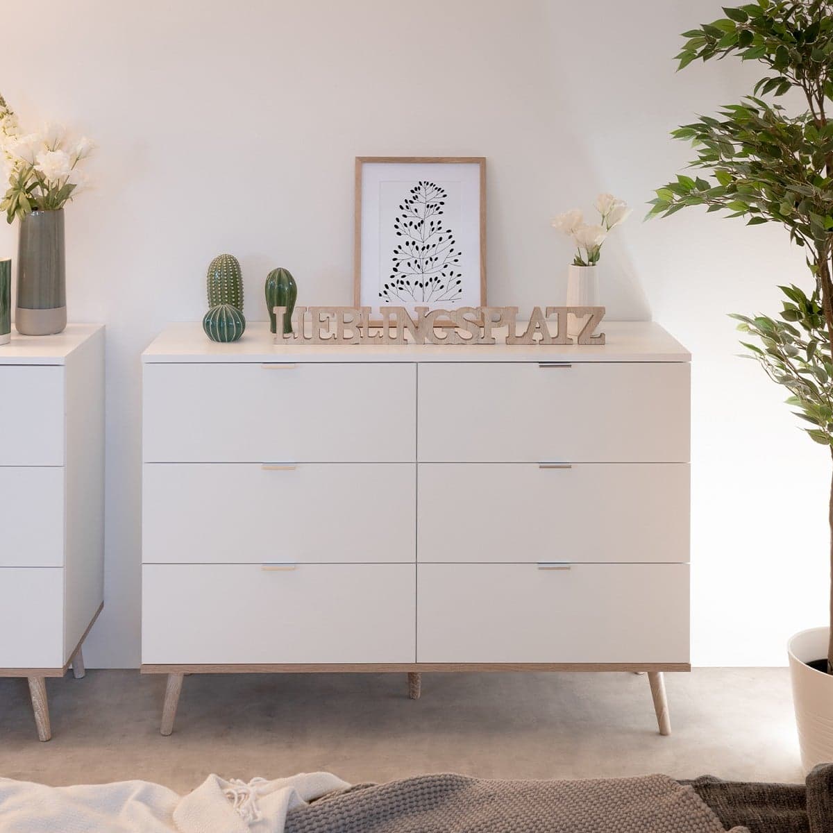 Commode 6 Tiroirs L120 cm - COPENHAGUE - Calicosy