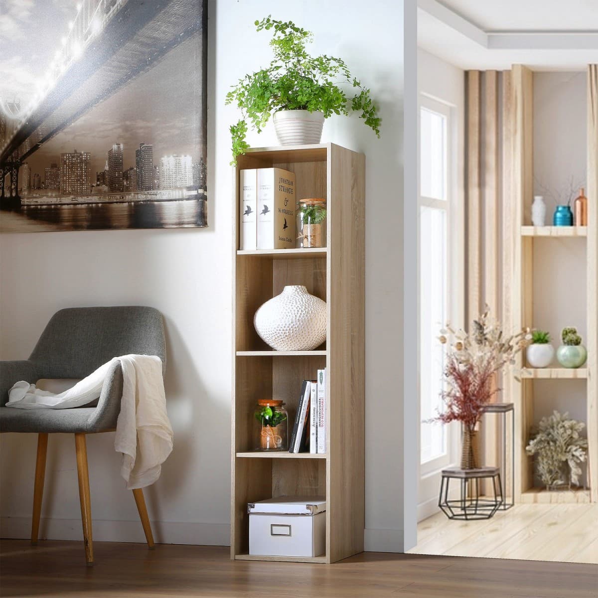 Etagère de Rangement 4 Cases - H122 cm - Calicosy