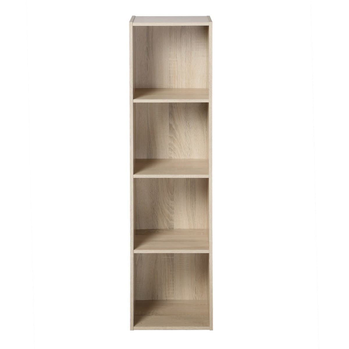 Etagère de Rangement 4 Cases - H122 cm - Couleur : Bois - Panneaux de particules - Calicosy
