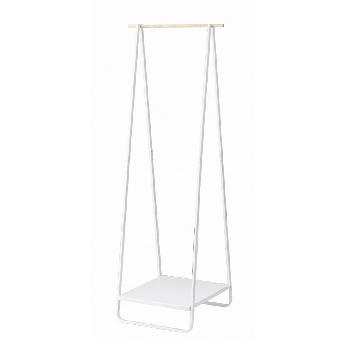 Portant en métal et bois - H140 cm - Couleur : Blanc - Métal - Calicosy