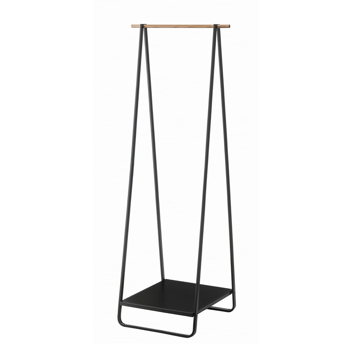 Portant en métal et bois - H140 cm - Couleur : Noir - Métal - Calicosy