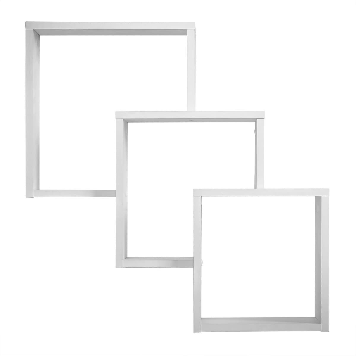 Étagère Murale avec 3 Compartiments L64 cm - Fibi - Couleur : Blanc - Panneaux de particules - Calicosy