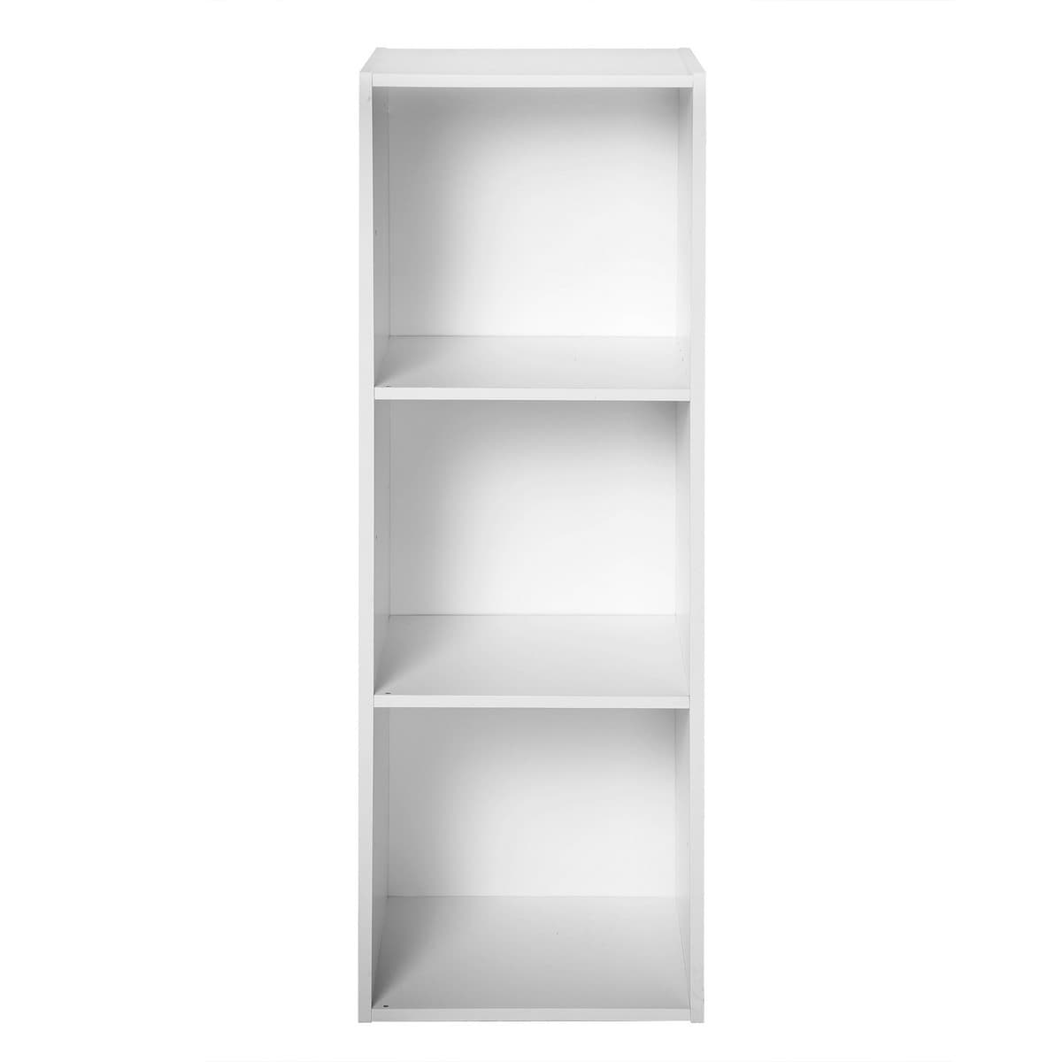 Etagère de rangement contemporaine 3 cases - Couleur : Blanc - Panneaux de particules - Calicosy