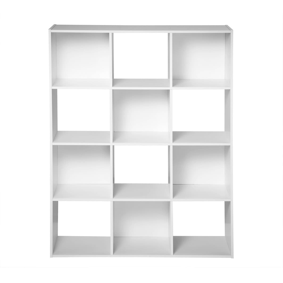 Etagère de Rangement 12 Cases  L93 cm - COMPO - Couleur : Blanc - Panneaux de particules - Calicosy