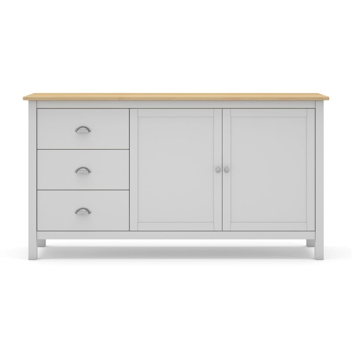Buffet 2 Portes et 3 Tiroirs L150 cm - Misti - Bois massif - Calicosy