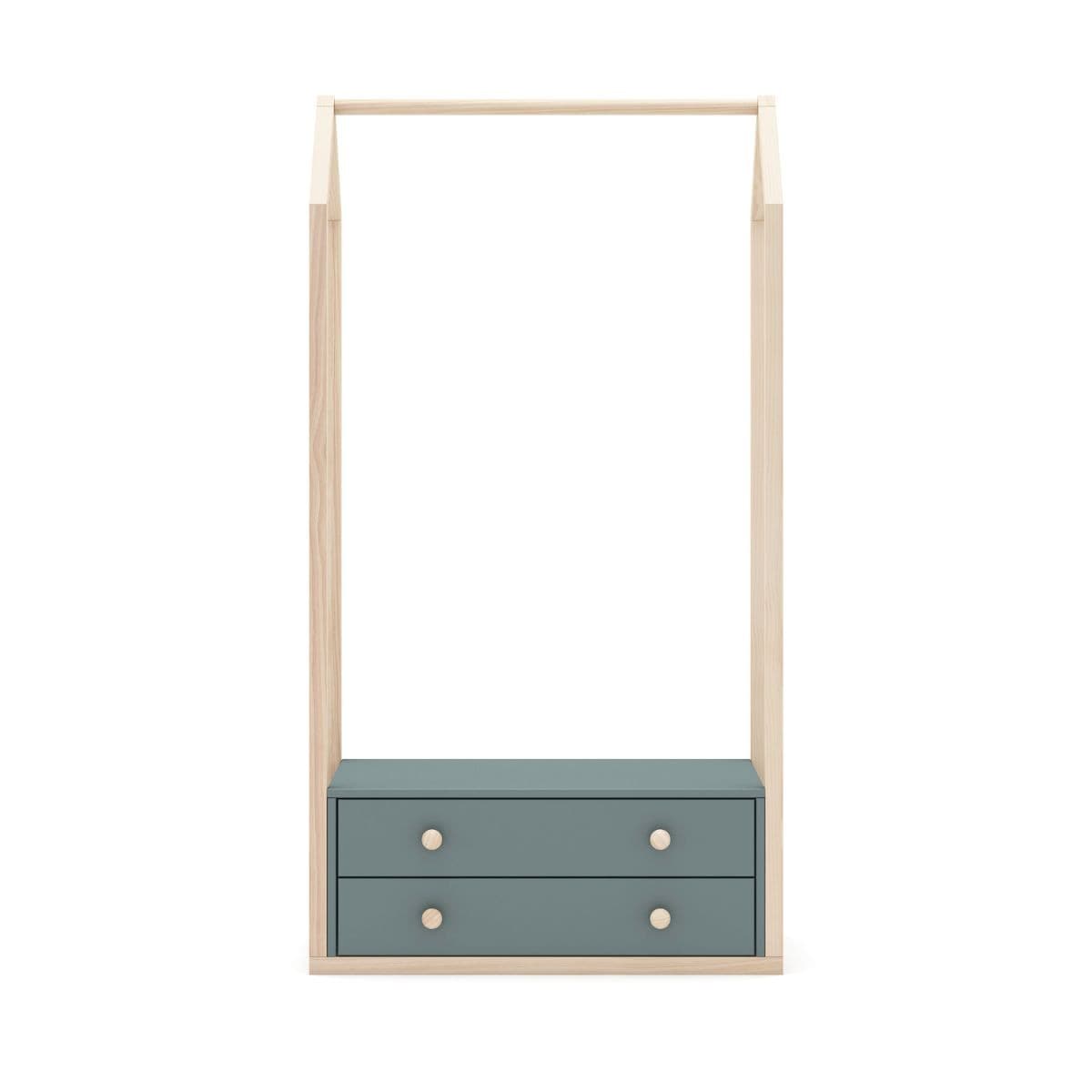 Penderie 2 Tiroirs L80 cm - Esteban - Couleur : Vert - MDF - Calicosy