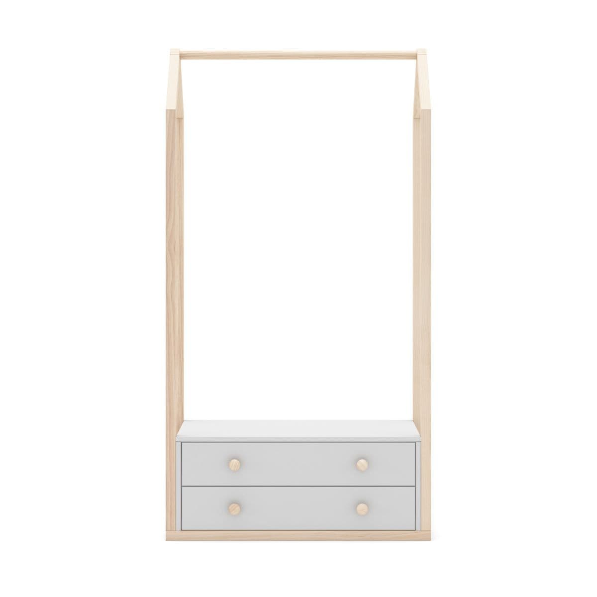 Penderie 2 Tiroirs L80 cm - Esteban - Couleur : Blanc - MDF - Calicosy