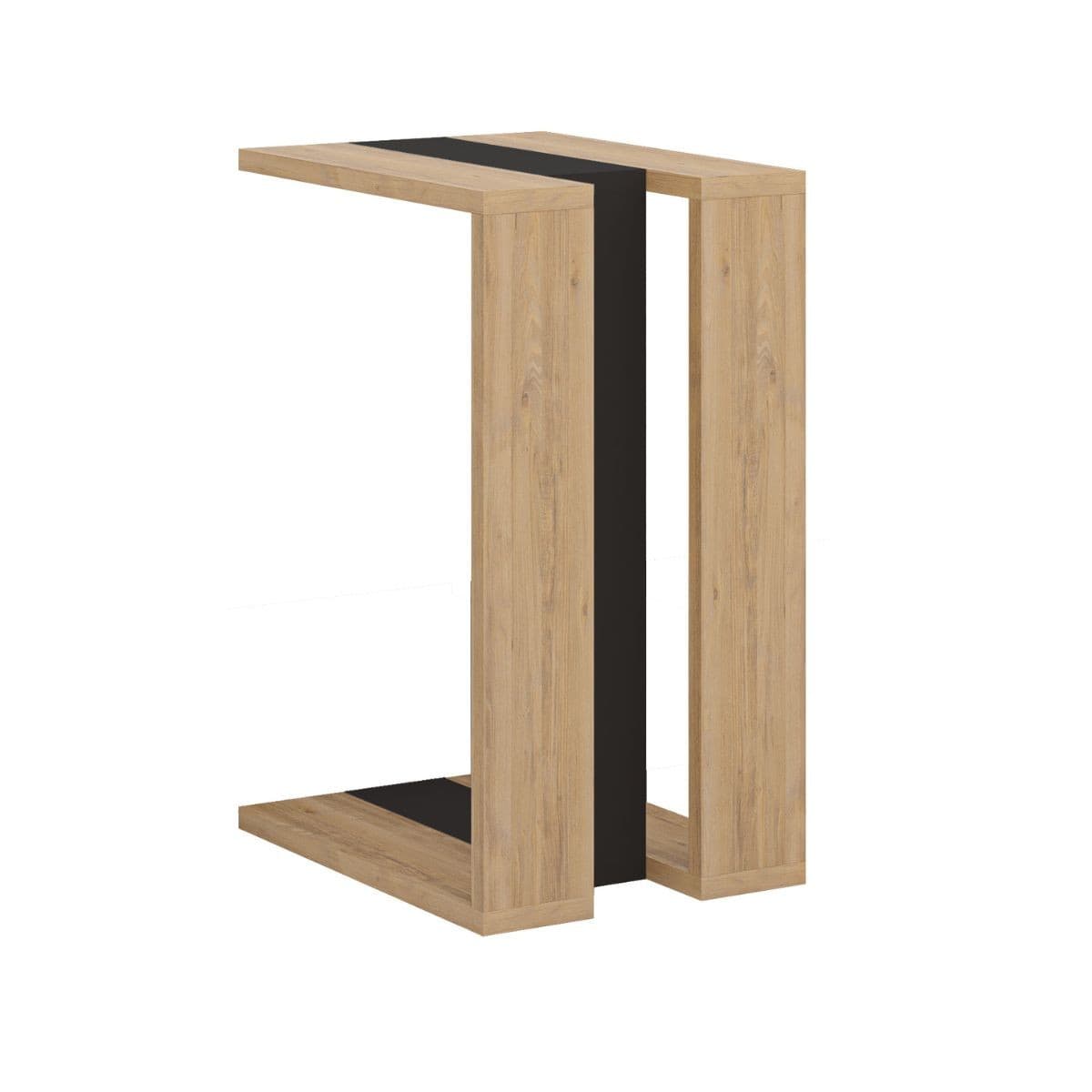 Bout de Canapé H57 cm - Macha - Couleur : Chêne clair / gris - Panneaux de particules - Calicosy