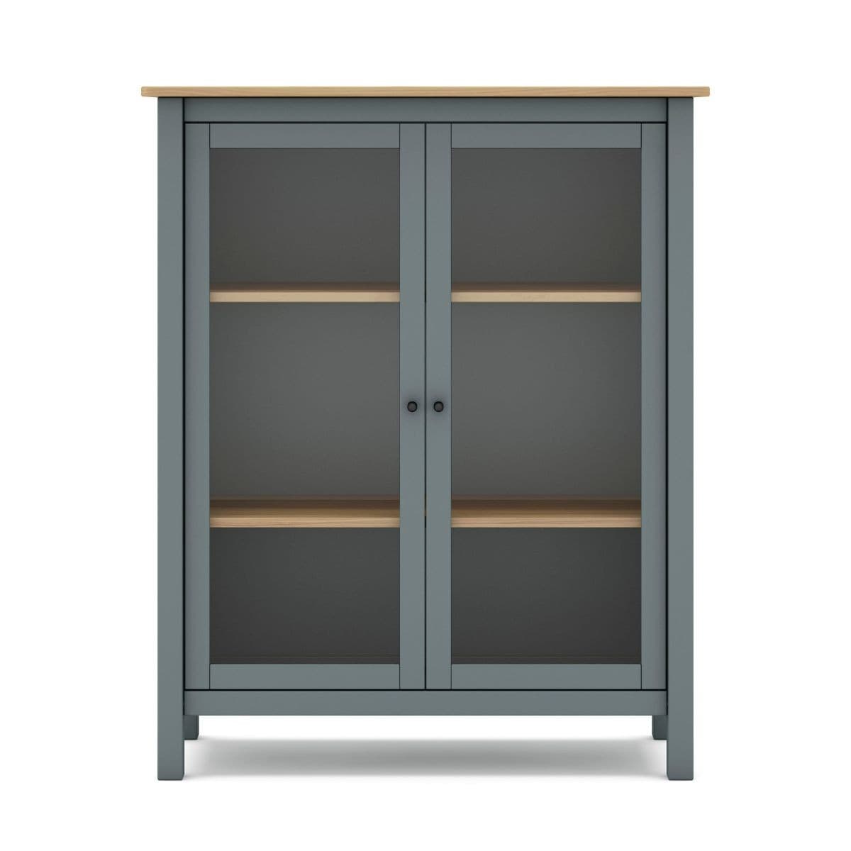 Vitrine 2 Portes L90 x H110 cm - Misti - Couleur : Vert - Bois massif - Calicosy