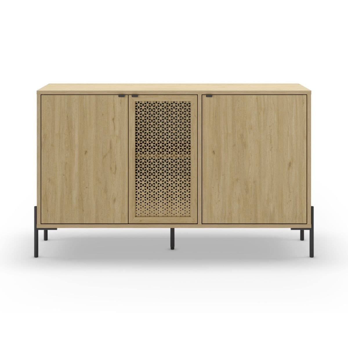 Buffet 3 Portes et Pieds en Métal L120 cm - Inca - Panneaux de particules - Calicosy