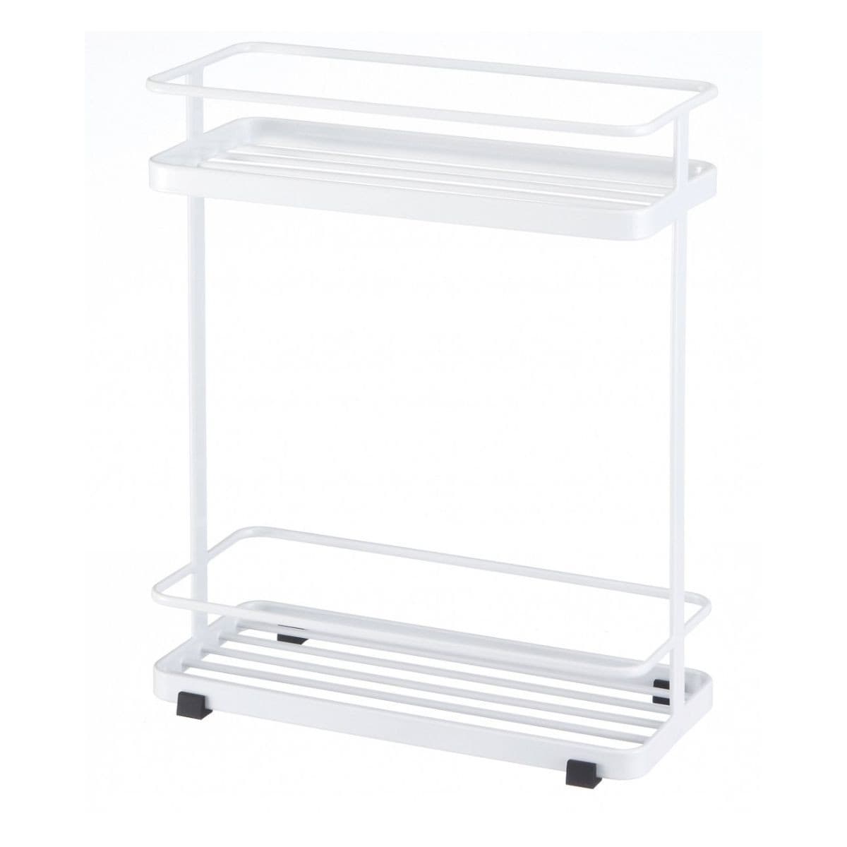 Etagère salle de bain en métal 2 niveaux - Couleur : Blanc - Métal - Calicosy