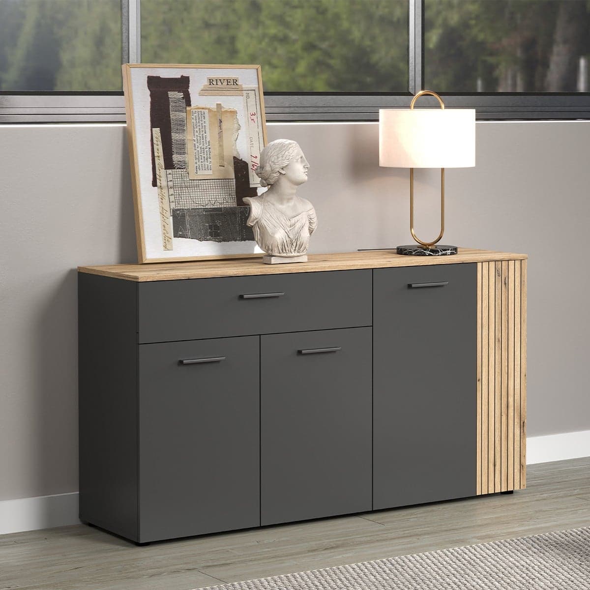 Buffet 3 portes et 1 tiroir L150 cm - Esteban - Calicosy