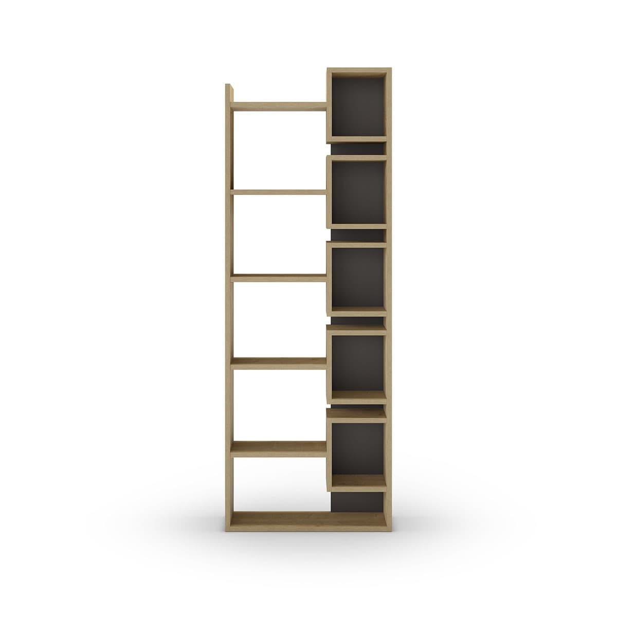 Étagère Design H168,5 cm - Eladi - Couleur : Chêne clair / gris - Panneaux de particules - Calicosy