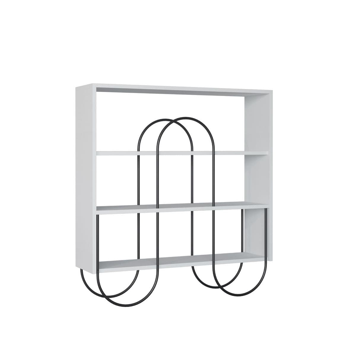 Console 4 étagères L123 cm - Norfolk - Couleur : Blanc - Panneaux de particules - Calicosy