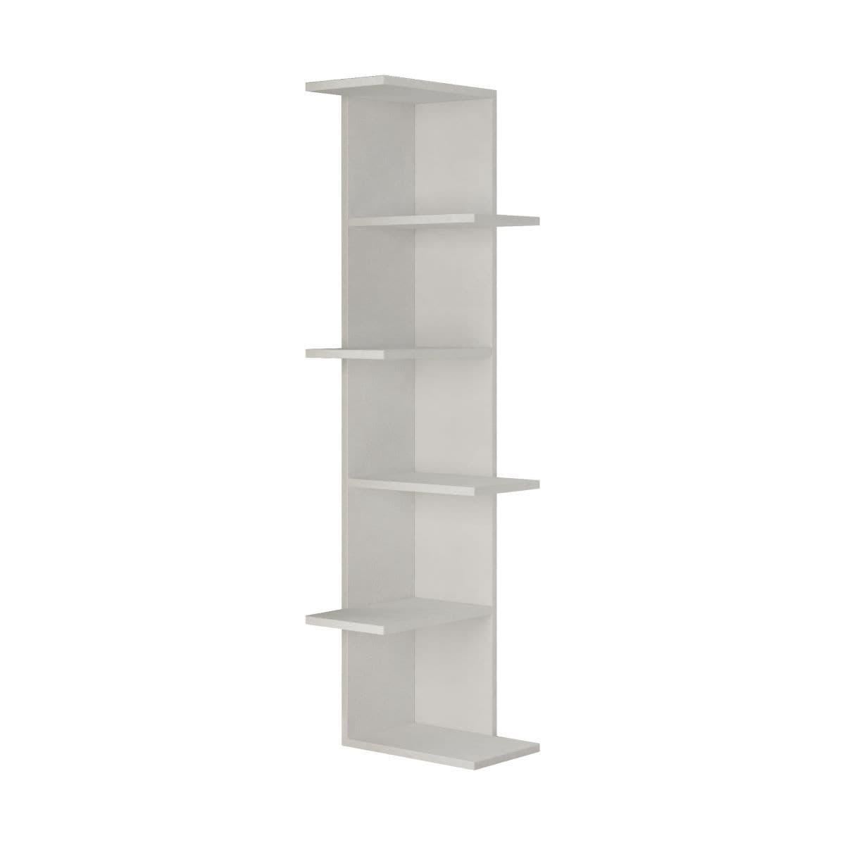 Etagère d'angle 6 tablettes blanc H141 cm - Saso - Panneaux de particules - Calicosy