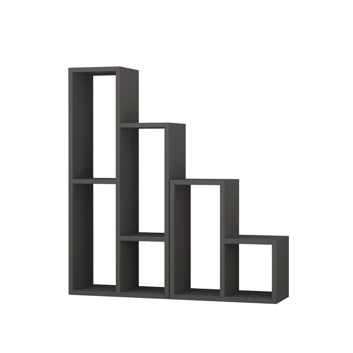 Etagère 10 tablettes H89 cm - Sule - Couleur : Gris anthracite - Panneaux de particules - Calicosy