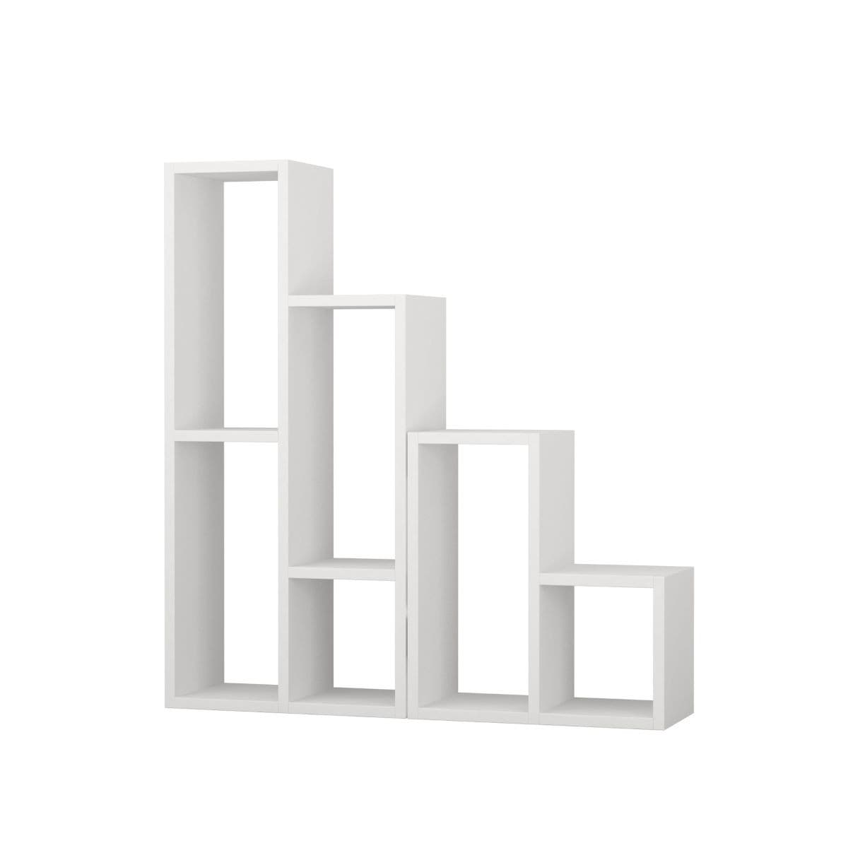 Etagère 10 tablettes H89 cm - Sule - Couleur : Blanc - Panneaux de particules - Calicosy