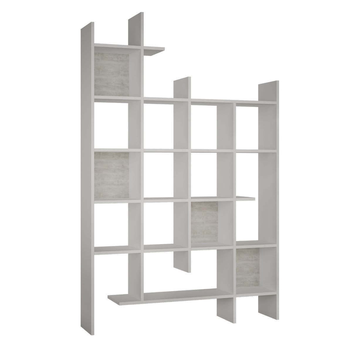 Etagère 18 tablettes H188 cm - Manco - Couleur : Blanc - Panneaux de particules - Calicosy