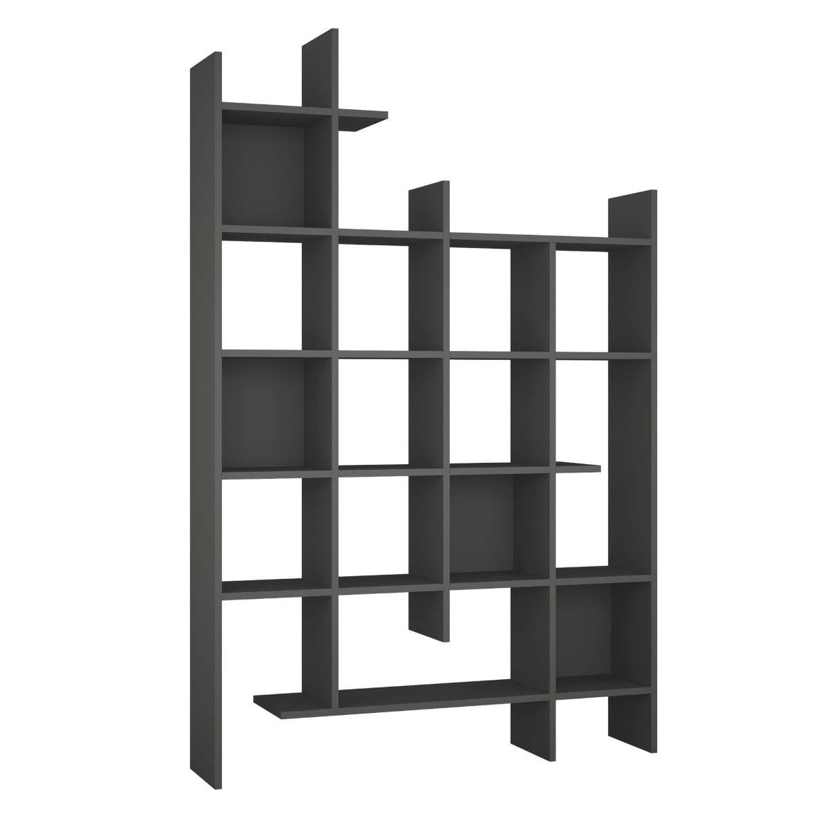 Etagère 18 tablettes H188 cm - Manco - Couleur : Gris anthracite - Panneaux de particules - Calicosy