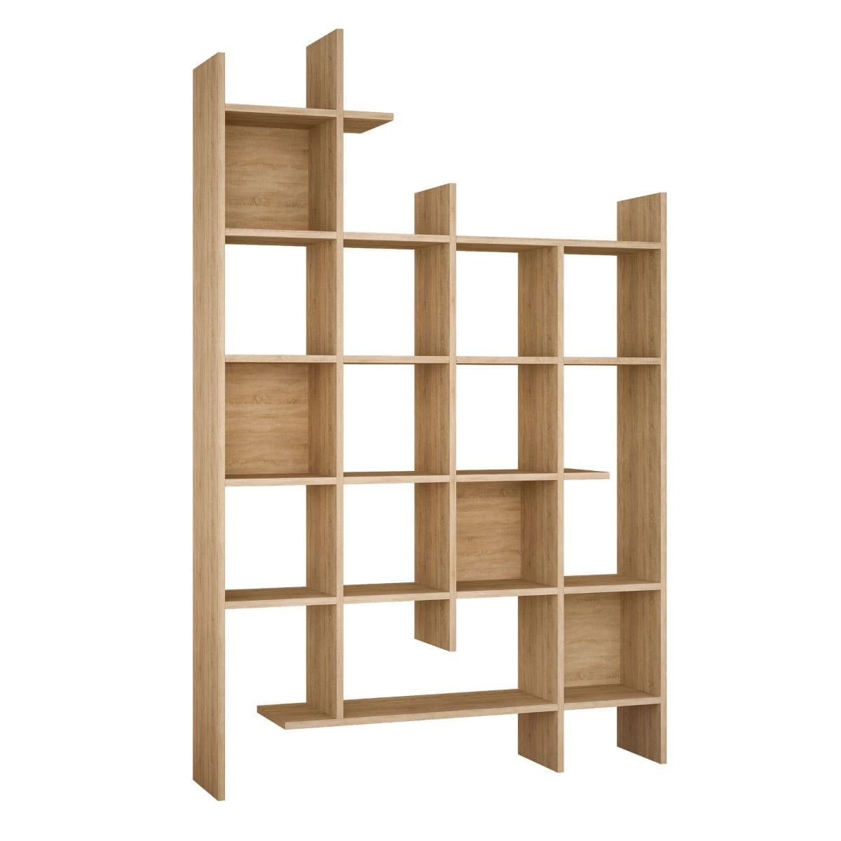 Etagère 18 tablettes H188 cm - Manco - Couleur : Chêne - Panneaux de particules - Calicosy