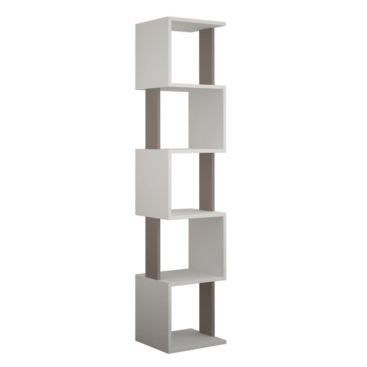 Etagère d'angle 5 tablettes L35 cm - Piri - Couleur : Blanc - Panneaux de particules - Calicosy