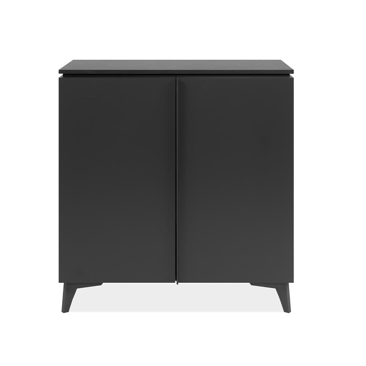 Buffet 2 portes L88 cm - BERTRIX - Couleur : Gris anthracite - MDF - Calicosy
