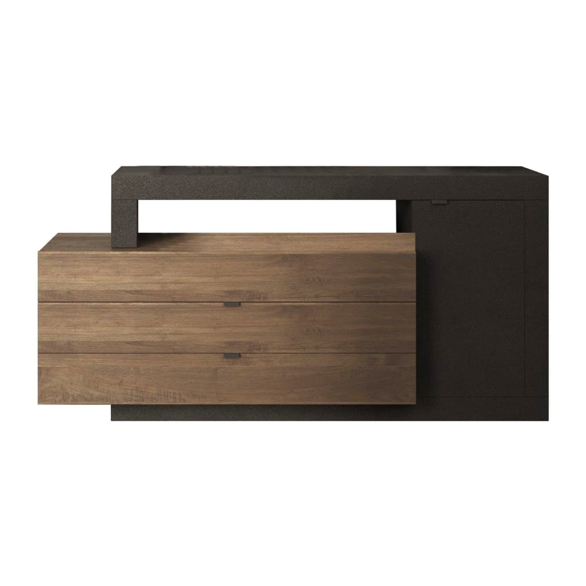 Buffet 1 porte et 3 tiroirs  L160 cm - JOURNEY - Panneaux de particules - Calicosy