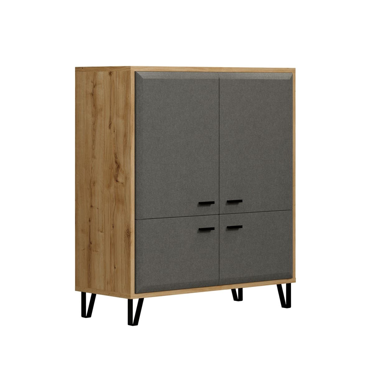 Buffet haut 4 portes L98 cm - BLANSHE - Panneaux de particules - Calicosy