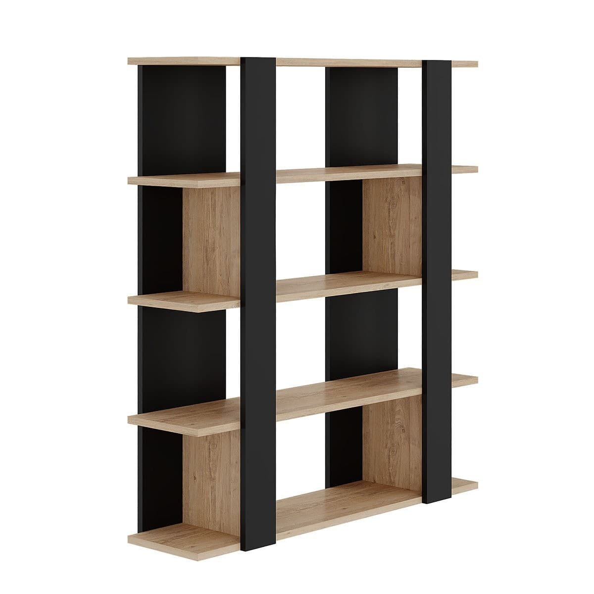 Étagère H122 cm - NAILA - Couleur : Noir - Panneaux de particules - Calicosy
