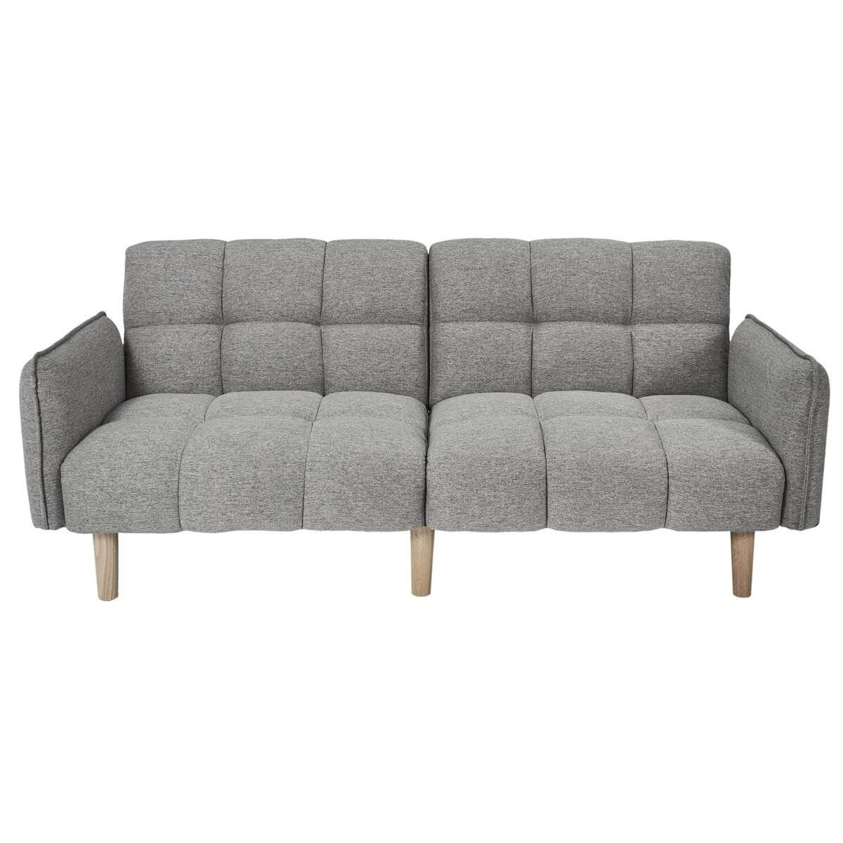 Canapé convertible en tissu gris L195 cm - DREAM - Tissu - Calicosy
