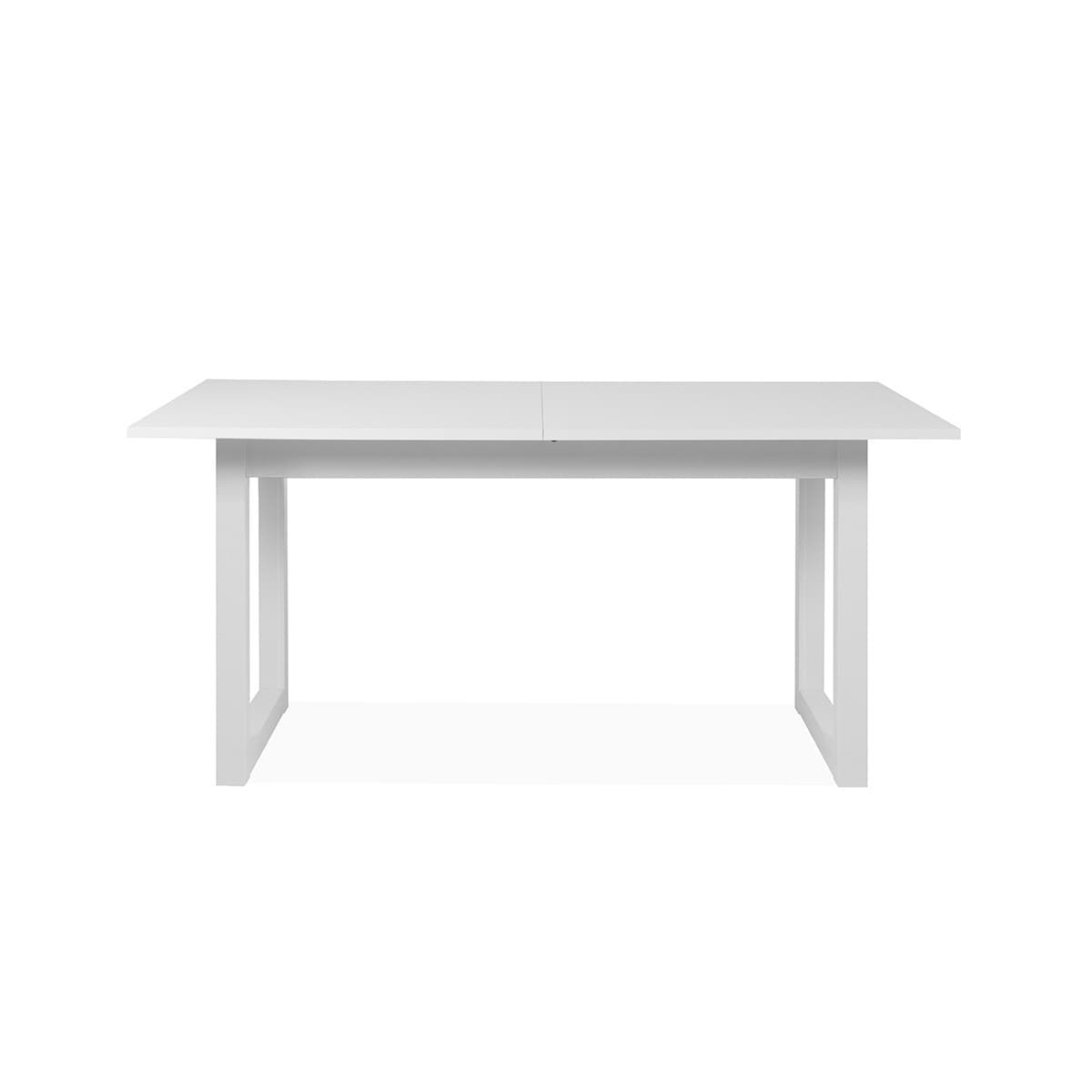 Table à manger extensible L160-200 cm - DENVER - Couleur : Blanc - Panneaux de particules - Calicosy