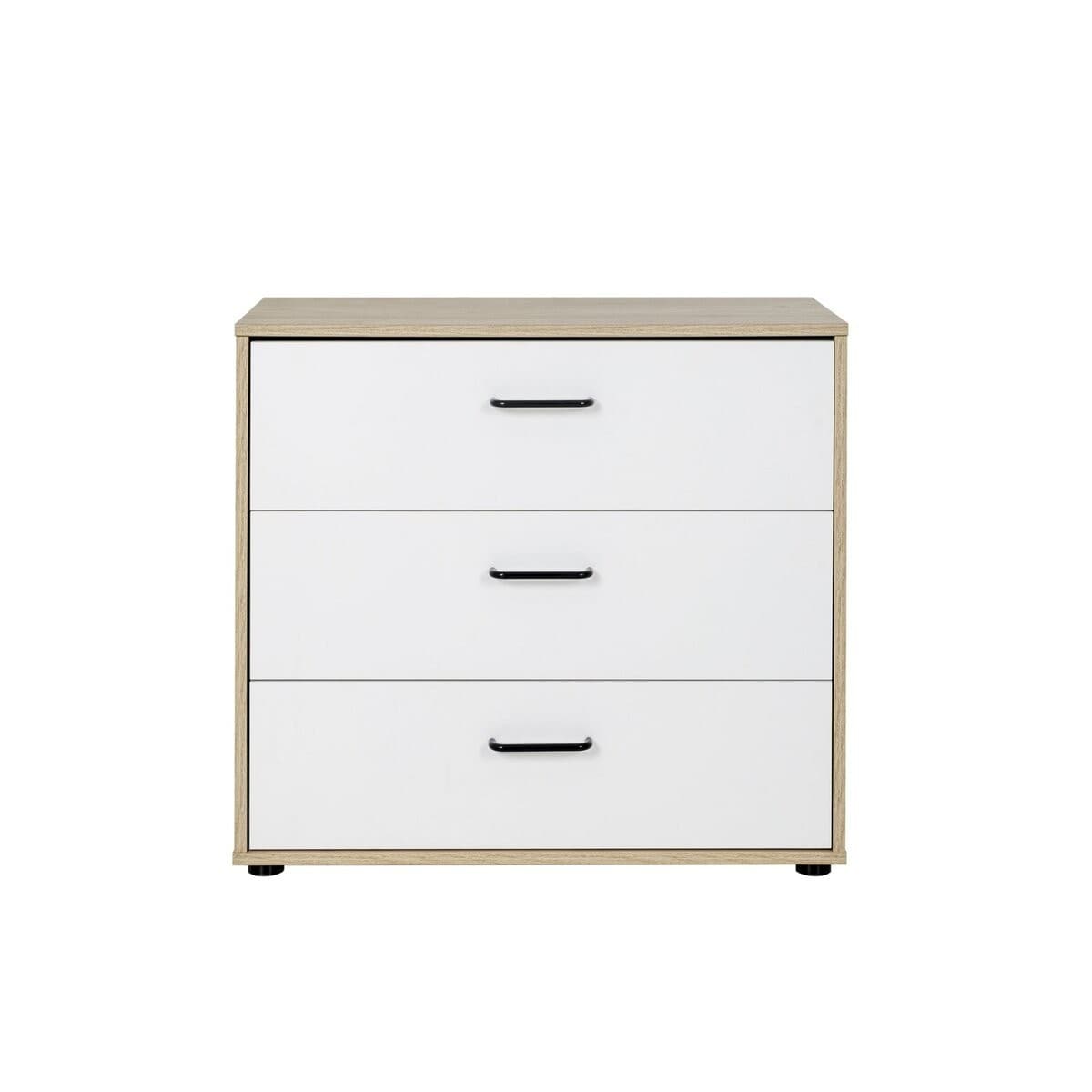 Commode 3 tiroirs L81 cm - ERWAN - Panneaux de particules - Calicosy