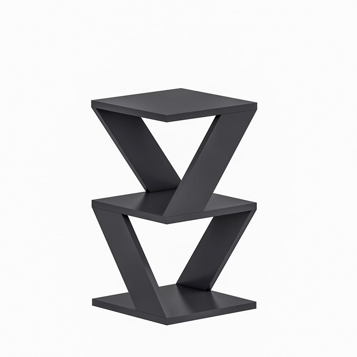 Bout de canapé 3 niveaux H50 cm - ALBENI - Couleur : Anthracite - Panneaux de particules - Calicosy