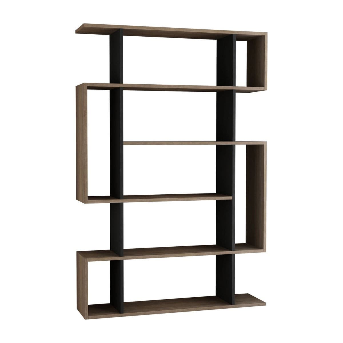 Etagère bibliothèque H161 cm - MITO - Couleur : Chêne sonoma/ gris anthracite - Panneaux de particules - Calicosy