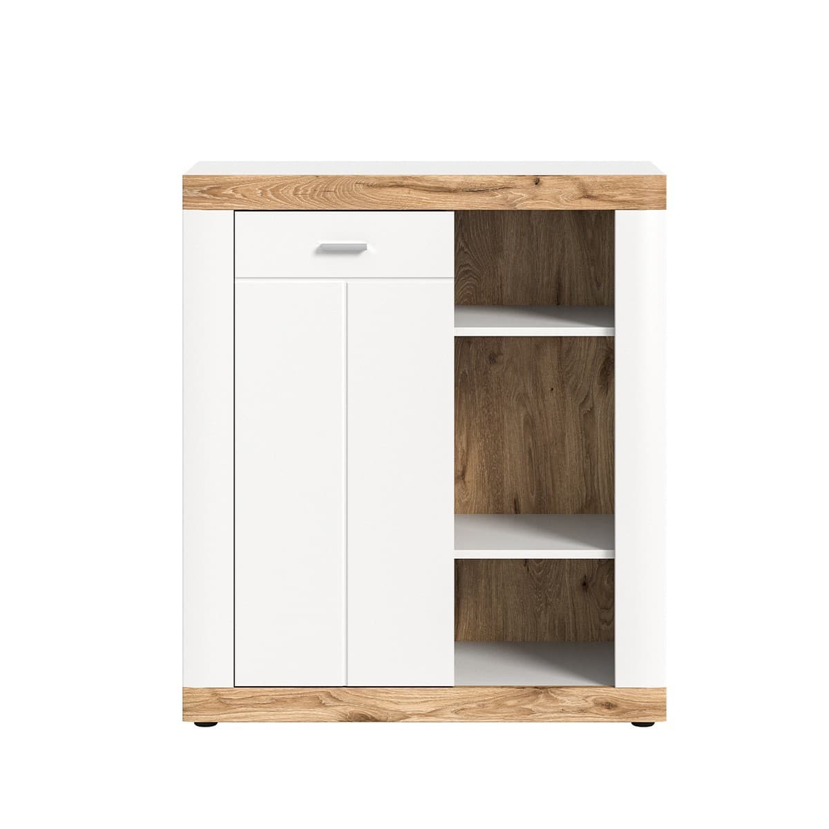 Buffet haut 1 porte et 3 niches H104 cm - LAREDO - Panneaux de particules - Calicosy
