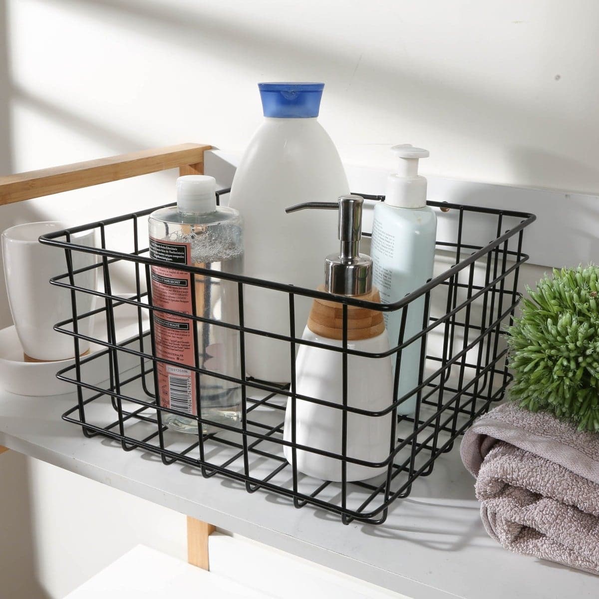 Panier filaire noir petit modèle - H16 cm - Calicosy