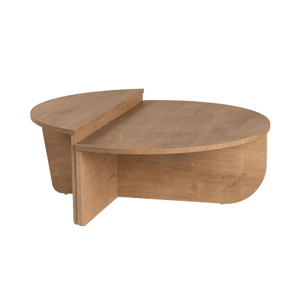 Lot de 2 tables basses L90 cm - ORION - Couleur : Bois clair - Panneaux de particules - Calicosy