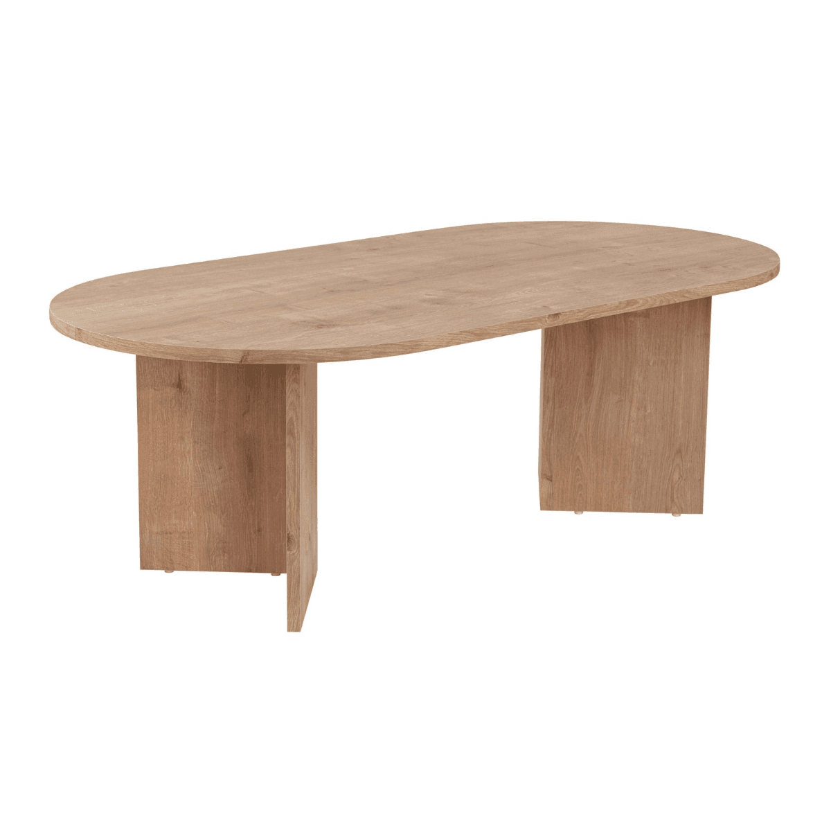 Table basse ovale L119 cm - IRIS - Couleur : Chêne saphir - Panneaux de particules - Calicosy