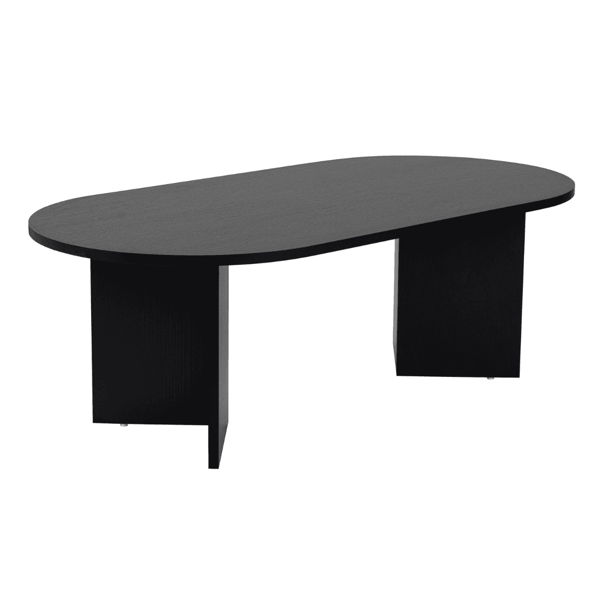 Table basse ovale L119 cm - IRIS - Couleur : Chêne noir - Panneaux de particules - Calicosy