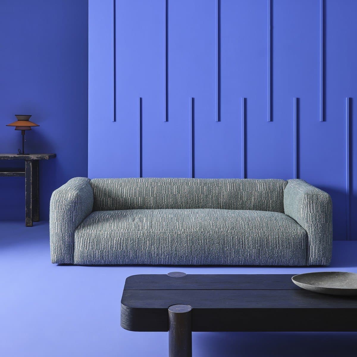 Canapé en tissu vert L252 cm - MADISSON - Calicosy