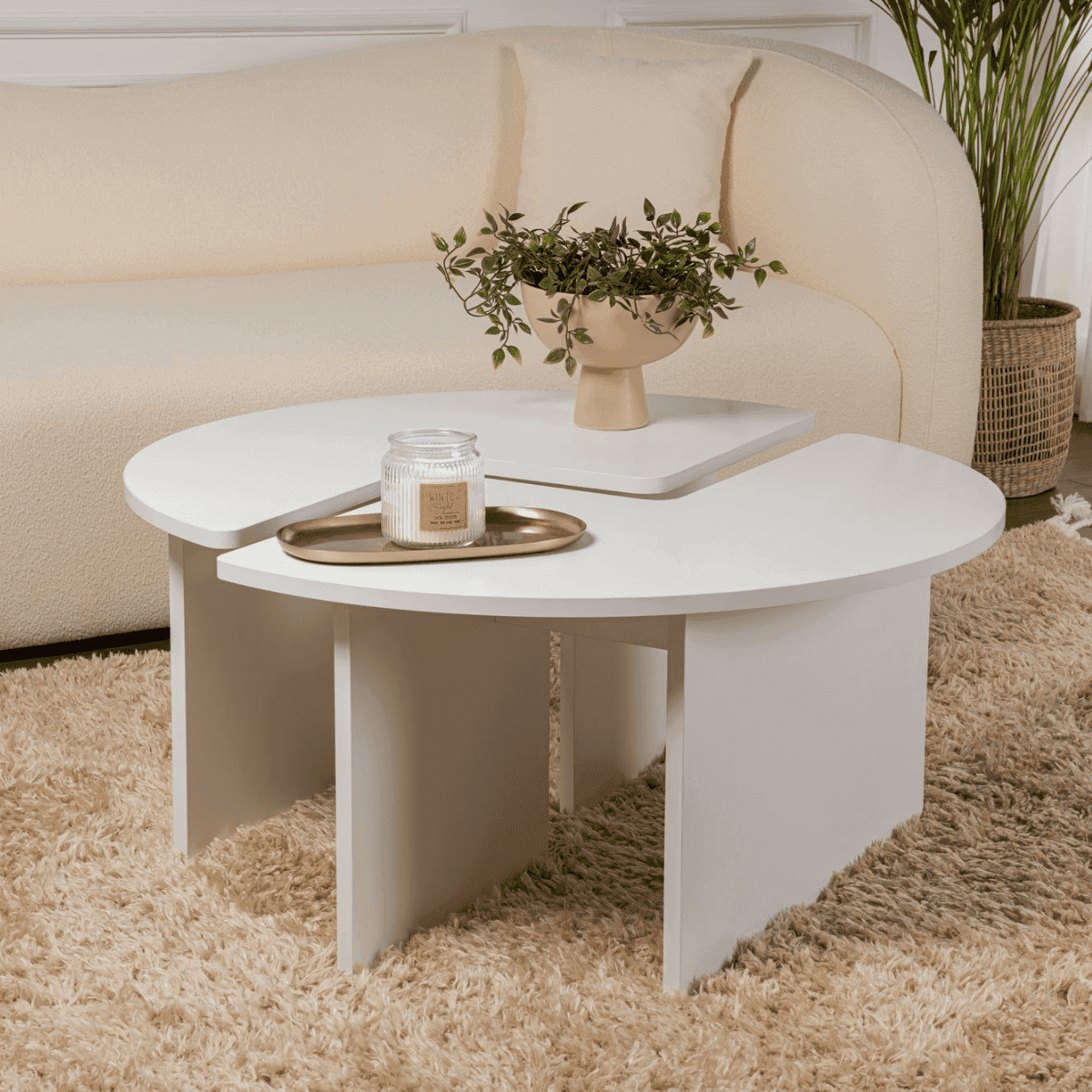 Lot de 2 tables basses L90 cm - MOIRA - Calicosy