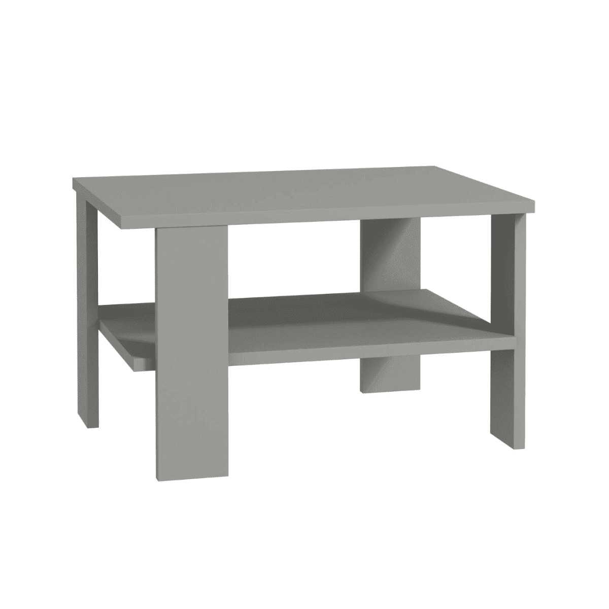 Table basse 1 étagère L60 cm - DUAMA - Couleur : Gris - Panneaux de particules - Calicosy
