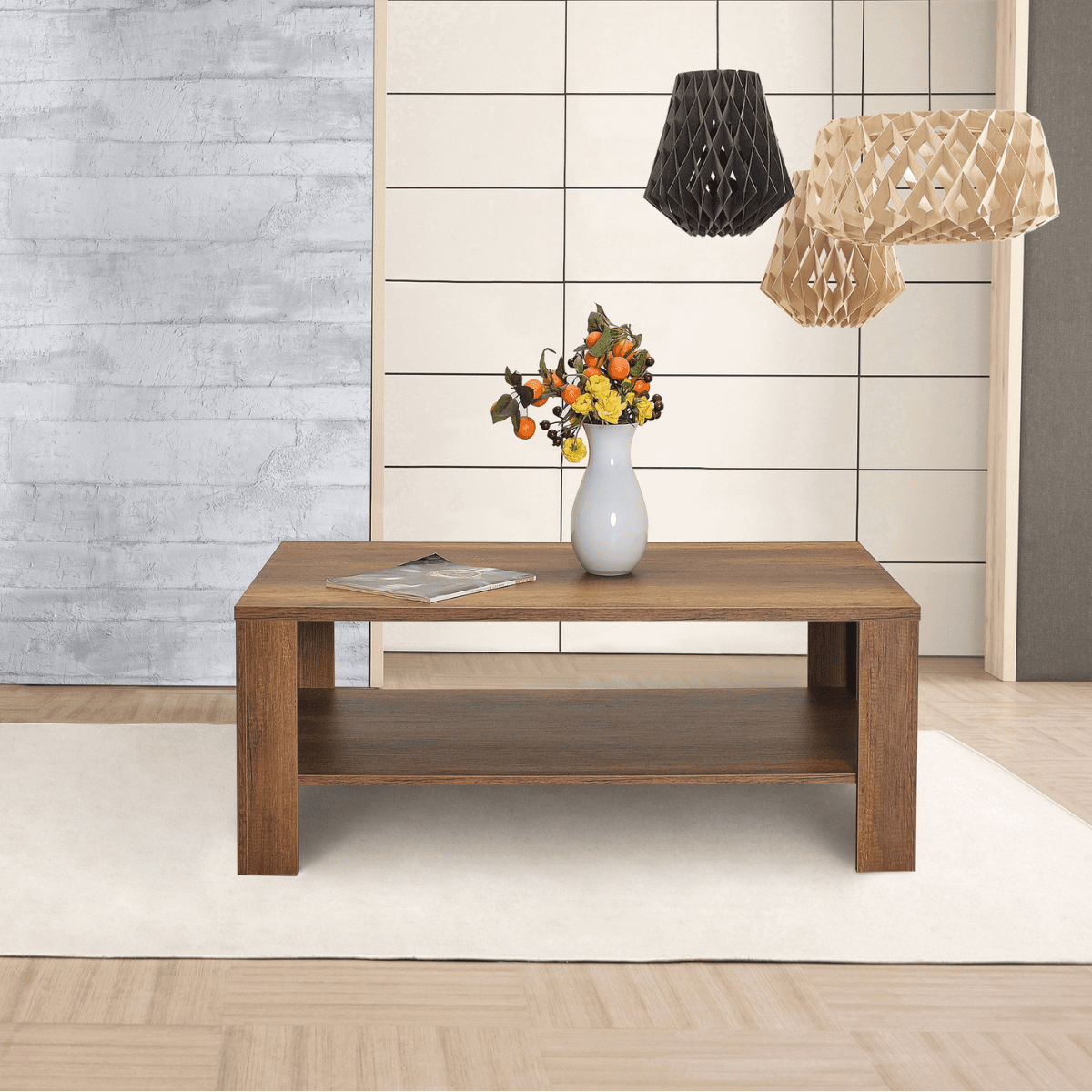 Table basse 1 étagère L110 cm - EVA - Calicosy