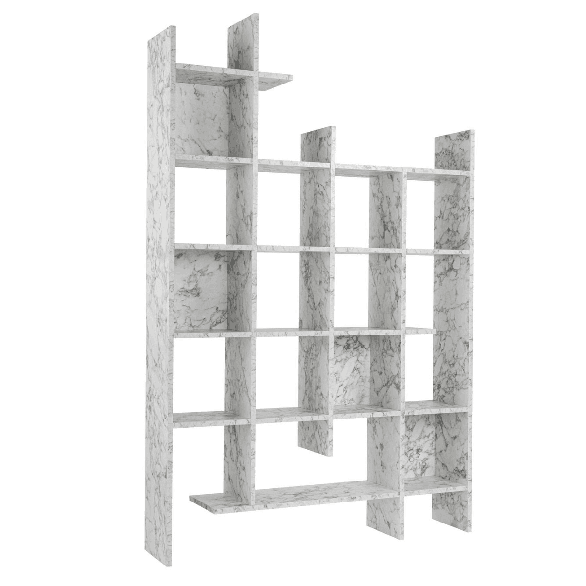 Etagère 18 tablettes H188 cm - Manco - Couleur : Marbre - Panneaux de particules - Calicosy
