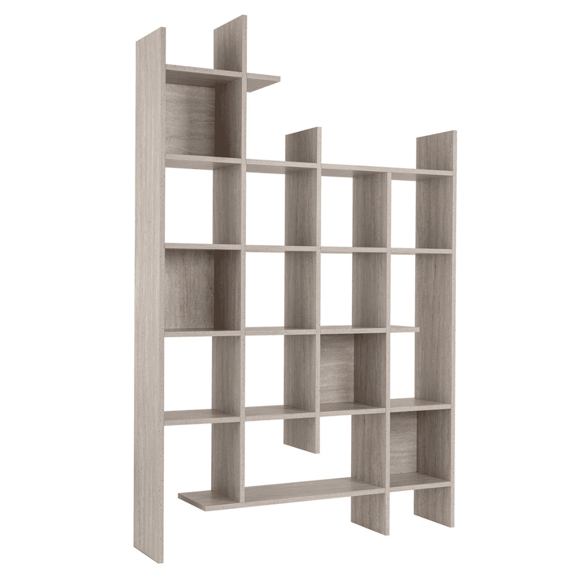 Etagère 18 tablettes H188 cm - Manco - Couleur : Travertin - Panneaux de particules - Calicosy