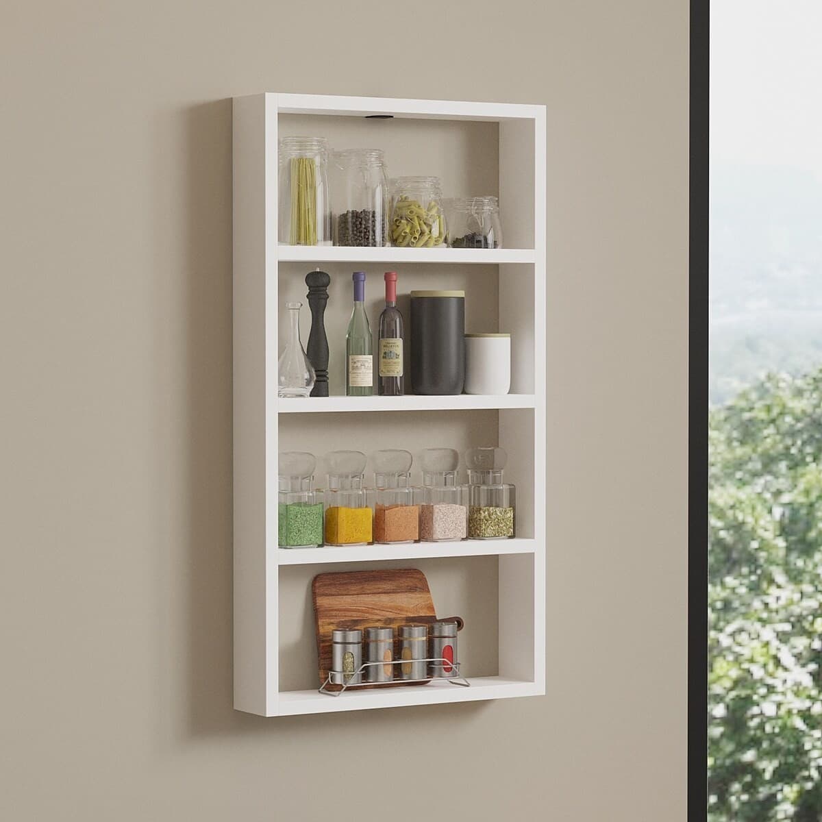 Etagère murale 4 tablettes H80 cm - LYA - Calicosy