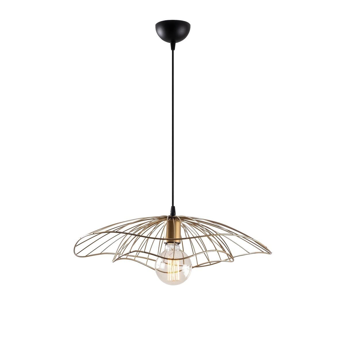 Suspension filaire en métal D50 cm - FLEUR - Couleur : Bronze - Métal - Calicosy