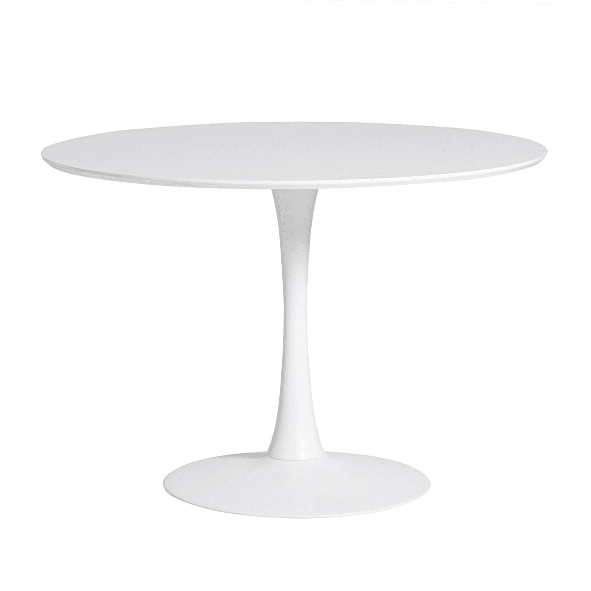Table ronde pied métal diamètre 110 cm - ODA - Couleur : Blanc - MDF - Calicosy