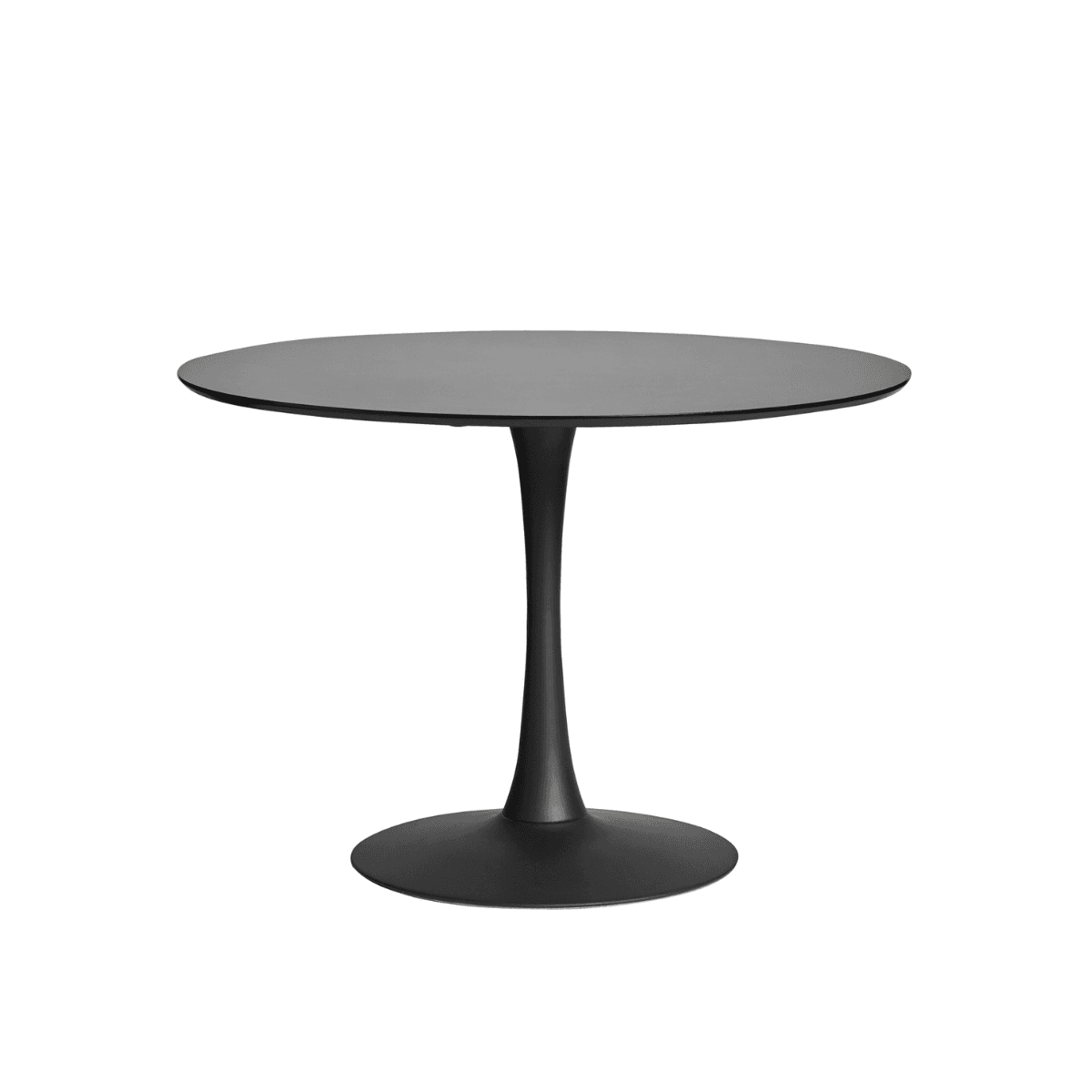 Table ronde pied métal diamètre 110 cm - ODA - Couleur : Noir - MDF - Calicosy