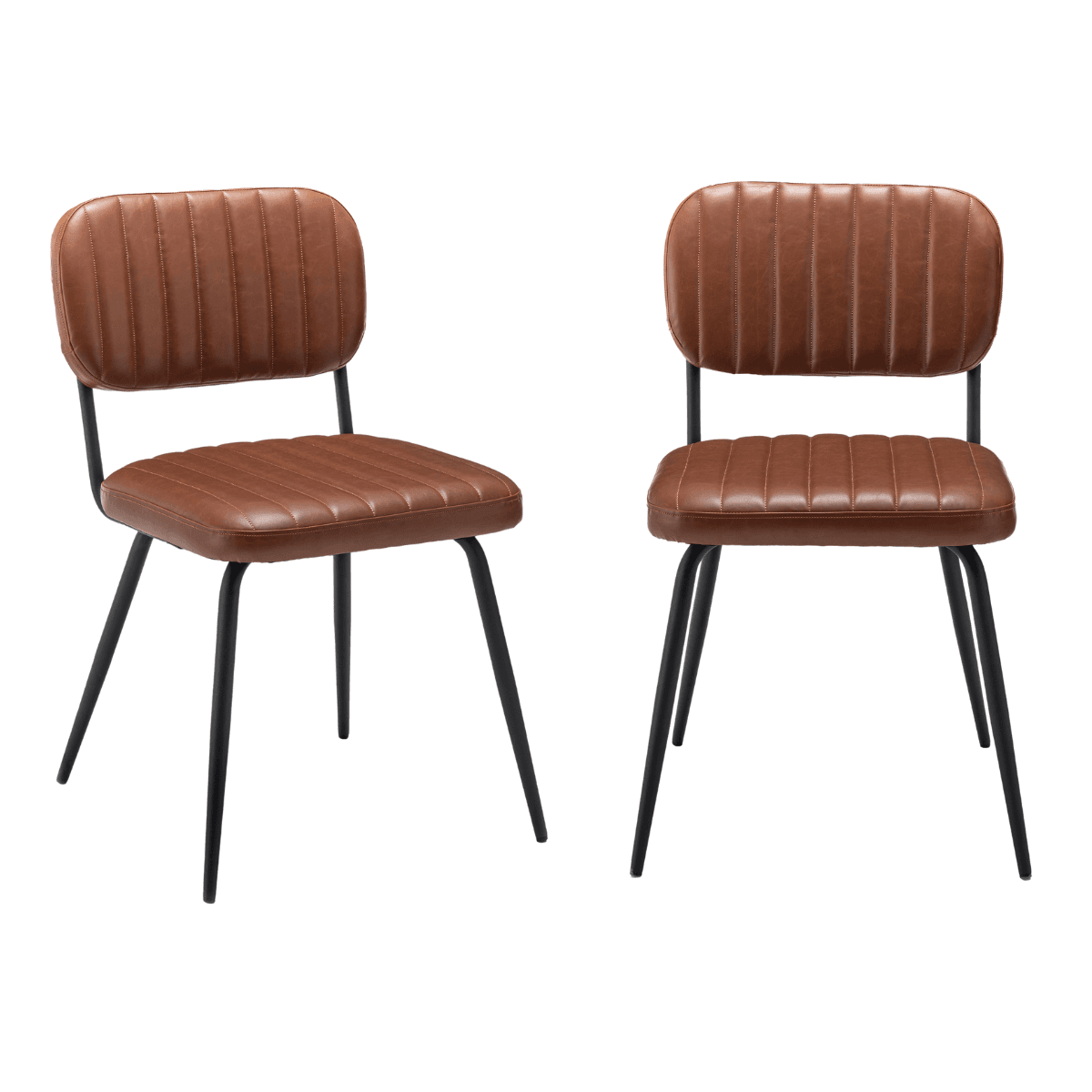 Lot de 2 chaises de séjour marron L56 cm - SPARTE - Tissu - Calicosy